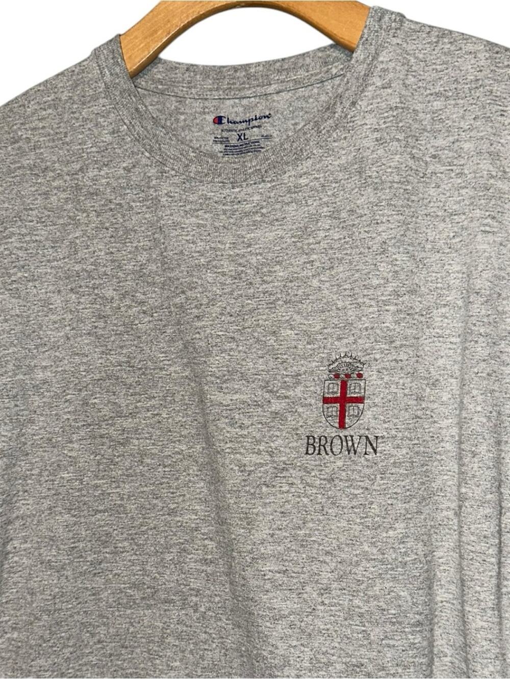 Champion Men’s Size XL Heather Gray Brown University Short Sleeve Tee T-Shirt